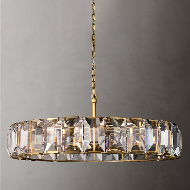 Modern Style Drum Shaped Chandelier Clear Crystal Chandelier for Bedroom