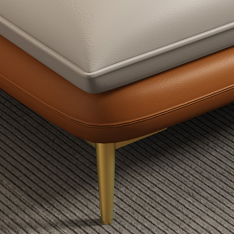 Modern Cream Genuine Leather Pillow Top Arm Sofa/Sectional for Living Room