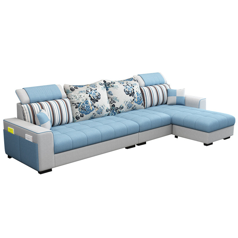 106.3"D x 57"W x 35.43"H Square Arm Sectionals, Modern High Back Sofa with Storage
