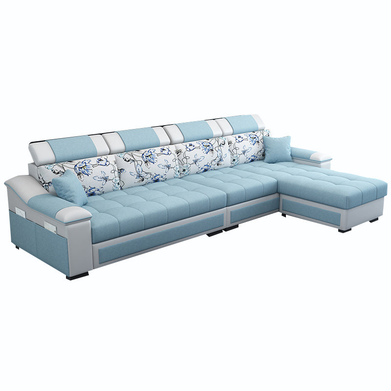 106.3"D x 57"W x 35.43"H Sloped Arm Sectionals, Modern High Back Sofa with Storage