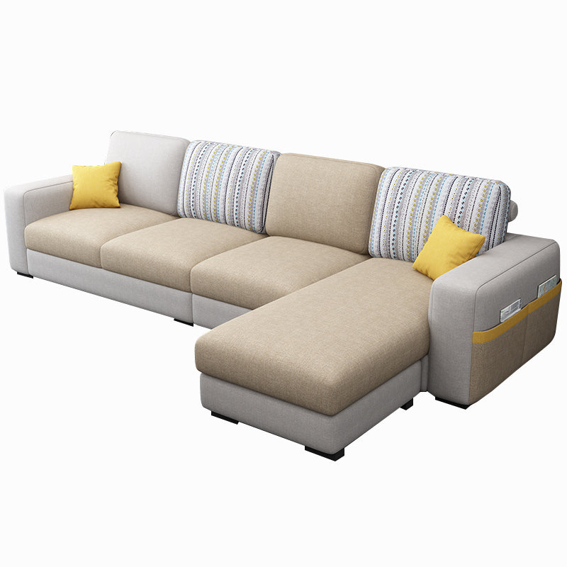 110.24"D x 59.1"W x 37.4"H Pillow Top Arm Sectionals, Modern High Back Sofa with Storage