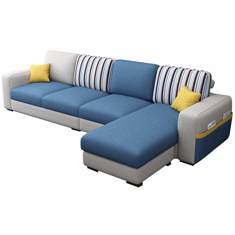 110.24"D x 59.1"W x 37.4"H Pillow Top Arm Sectionals, Modern High Back Sofa with Storage