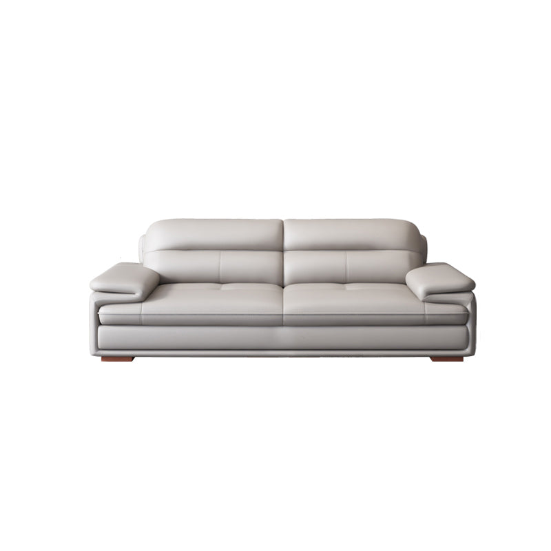 Beige Contemporary Sofa/Sectional with Genuine Leather and Leather