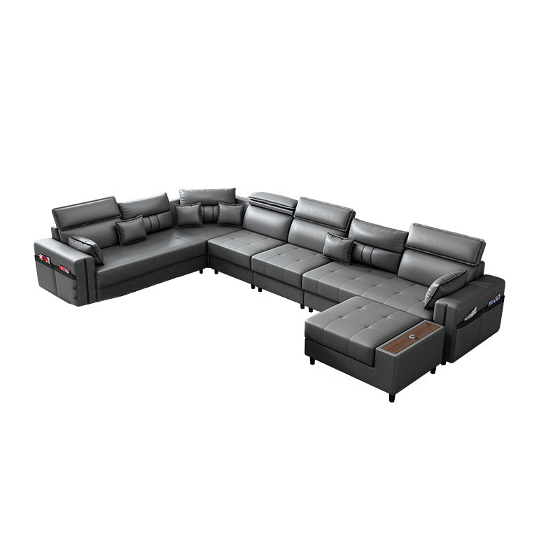Sofá de almacenamiento contemporáneo Sofá de sala de estar ajustable de almacenamiento de brazo cuadrado de la sala de estar ajustable