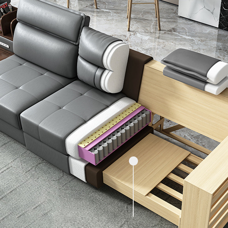 Sofá de almacenamiento contemporáneo Sofá de sala de estar ajustable de almacenamiento de brazo cuadrado de la sala de estar ajustable