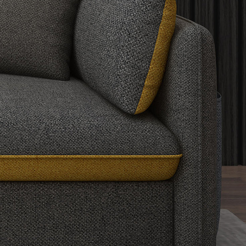 Modern Pillow Top Arm Sectional with Removable Cushions for Living Room