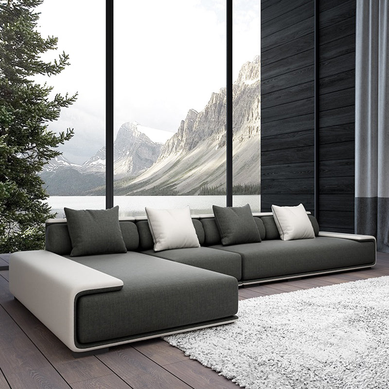 141,73 "d x 70,87" w x 29,53 "H sezionali di cuscini a filo del braccio quadrato contemporaneo