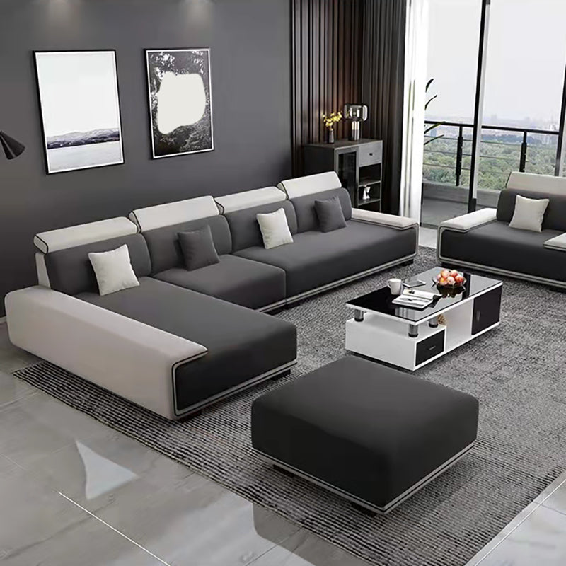 141,73 "d x 70,87" w x 29,53 "H sezionali di cuscini a filo del braccio quadrato contemporaneo