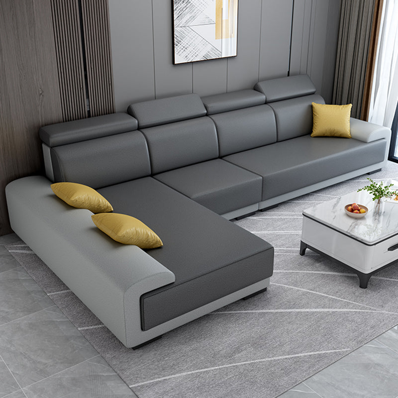 Contemporary High Back Sectionals 39.37" 4-Seater Fabric Square Arm Sofa