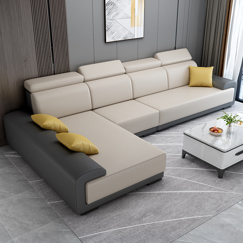 Contemporary High Back Sectionals 39.37" 4-Seater Fabric Square Arm Sofa