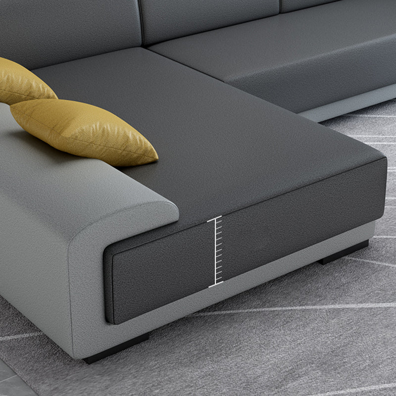 Contemporary High Back Sectionals 39.37" 4-Seater Fabric Square Arm Sofa