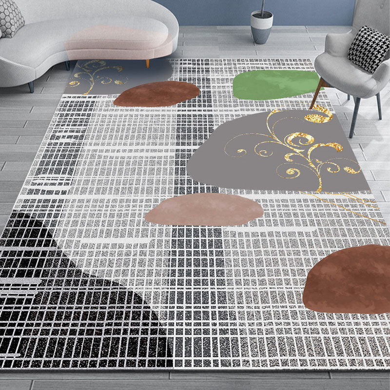 Yellow Sunflower Rug Polyester Modern Rug Washable Rug for Home Decor