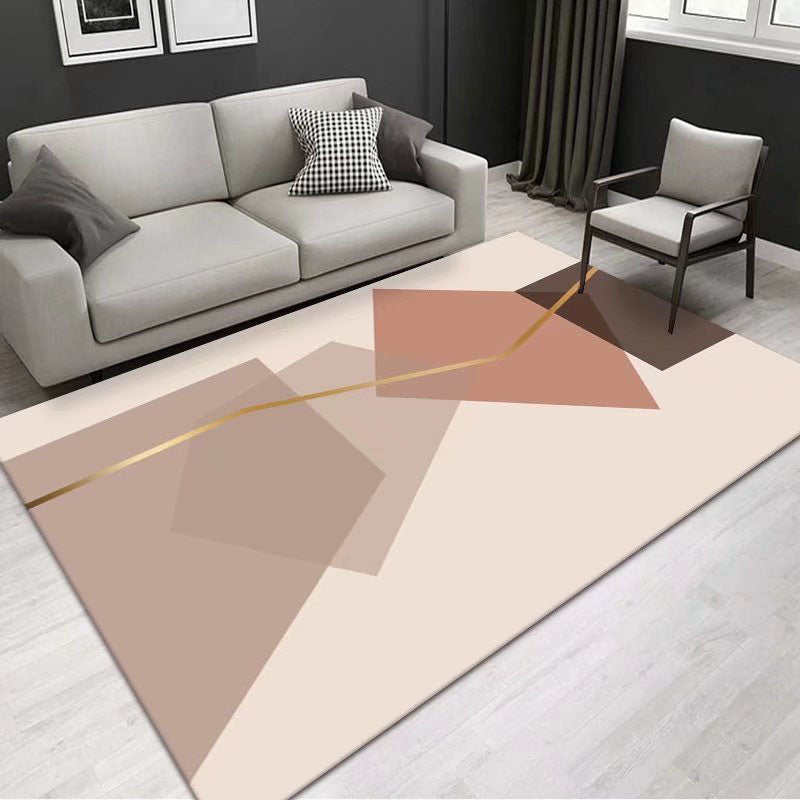 Grijs modern tapijt polyester geometrische print tapijt wasbaar tapijt voor woonkamer