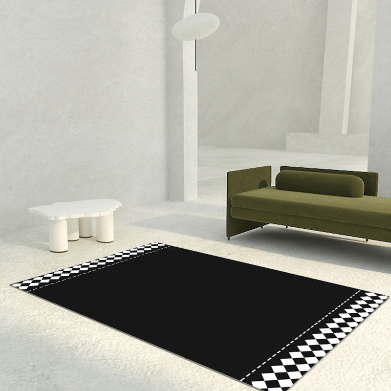 Black Modern Carpet Polyester Triangle Carpet Non-Slip Backing Carpet for Drawing Room