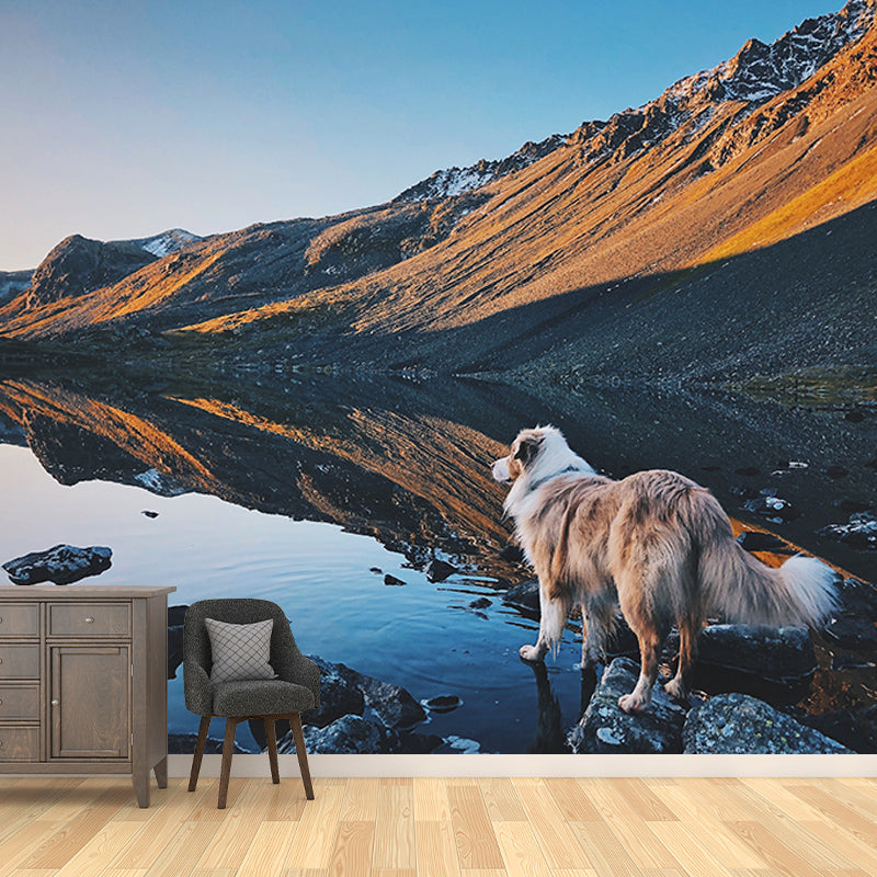 Environment Friendly Resistant Mural Wallpaper Lovely Dogs Living Room Wall Mural