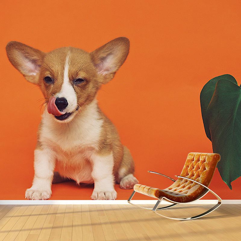 Photography Wall Mural Wallpaper Lovely Dogs Sitting Room Wall Mural
