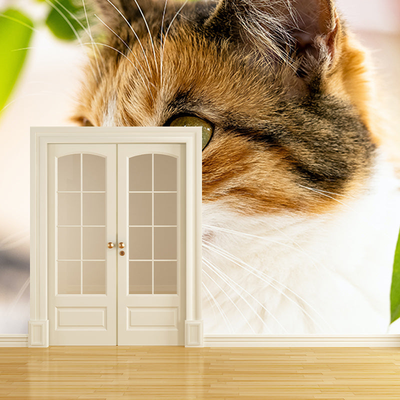 Modern Style Wall Mural Wallpaper Cute Cats Sitting Room Wall Mural