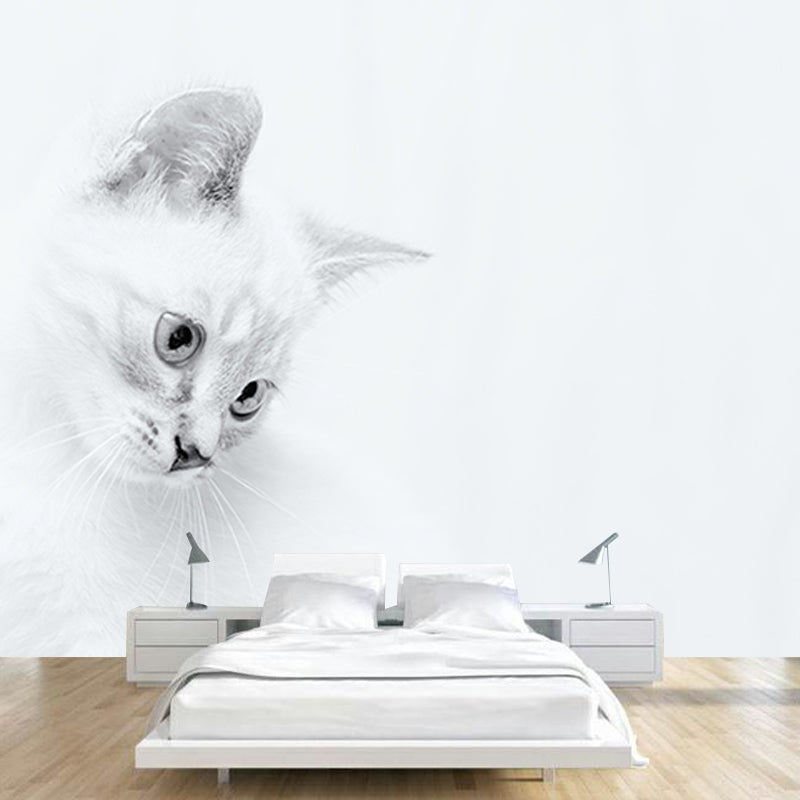 Modern Style Wall Mural Wallpaper Cute Cats Sitting Room Wall Mural