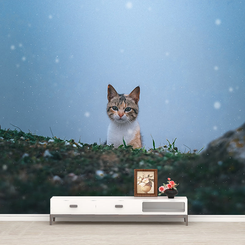 Modern Photography Mural Wallpaper Cute Cats Living Room Wall Mural