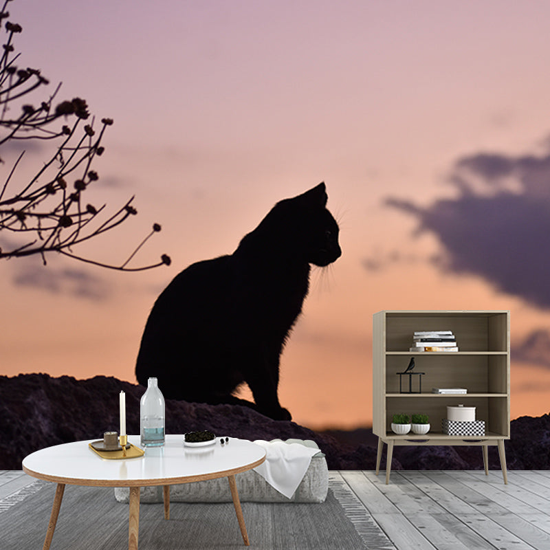Decorative Photography Mural Wallpaper Cute Cats Indoor Wall Mural