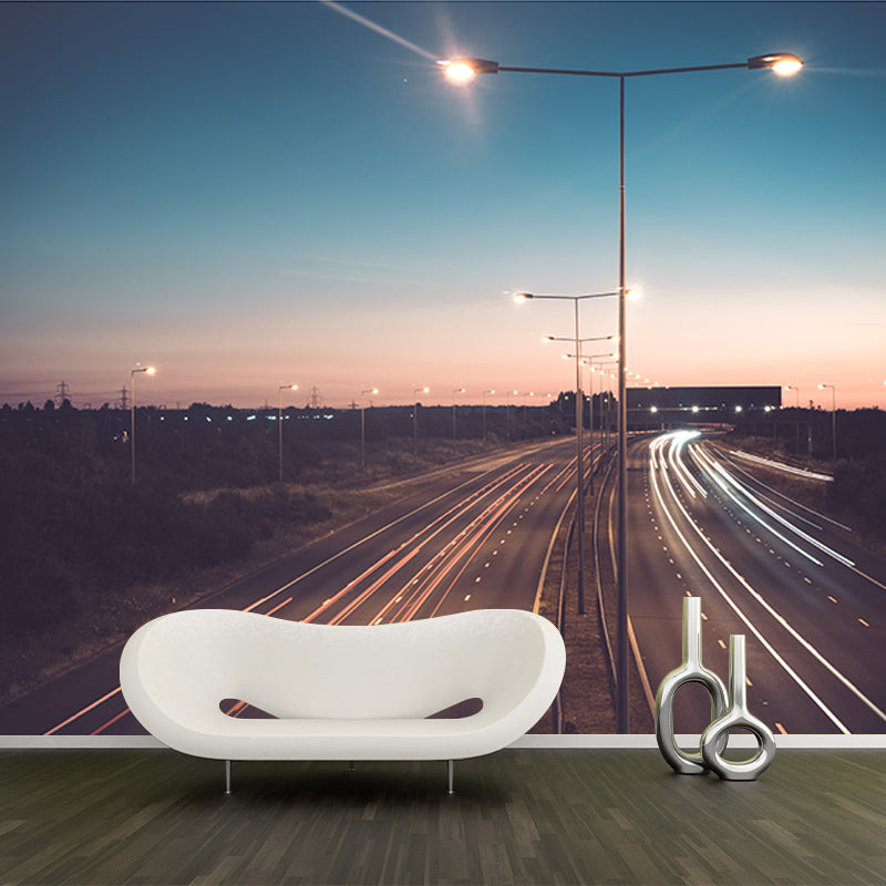 Environmental Wall Mural Wallpaper Highway Living Room Wall Mural