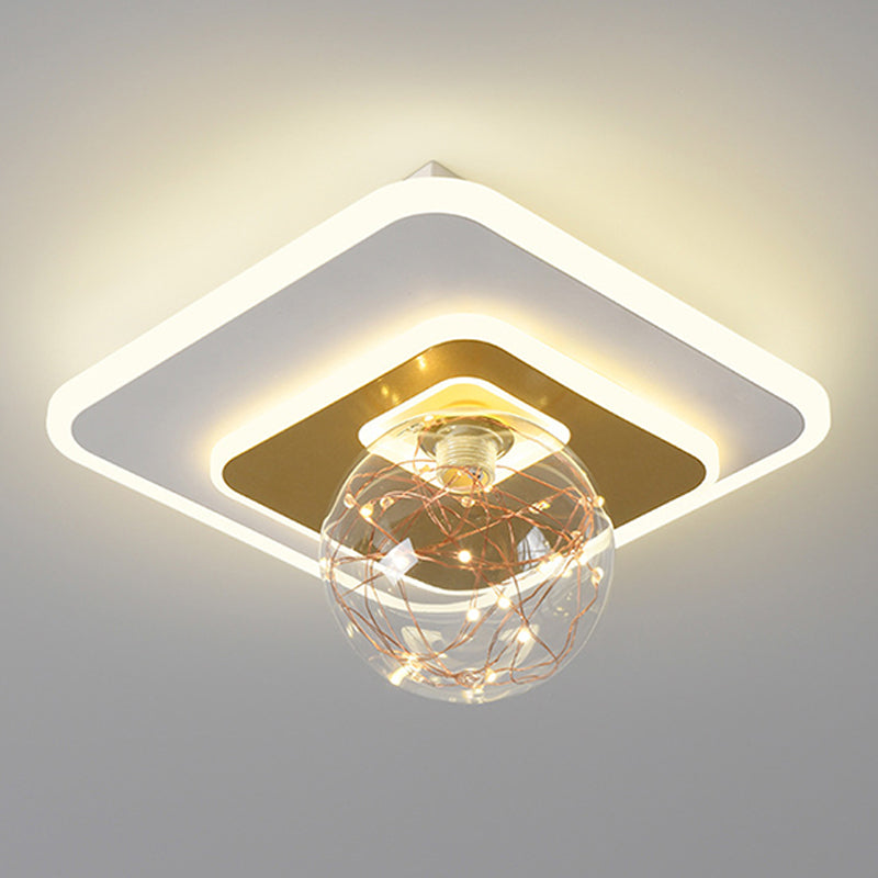 Luz de techo de semi descarga de oro global de oro de estilo moderno de metal LED Semi Flush Light