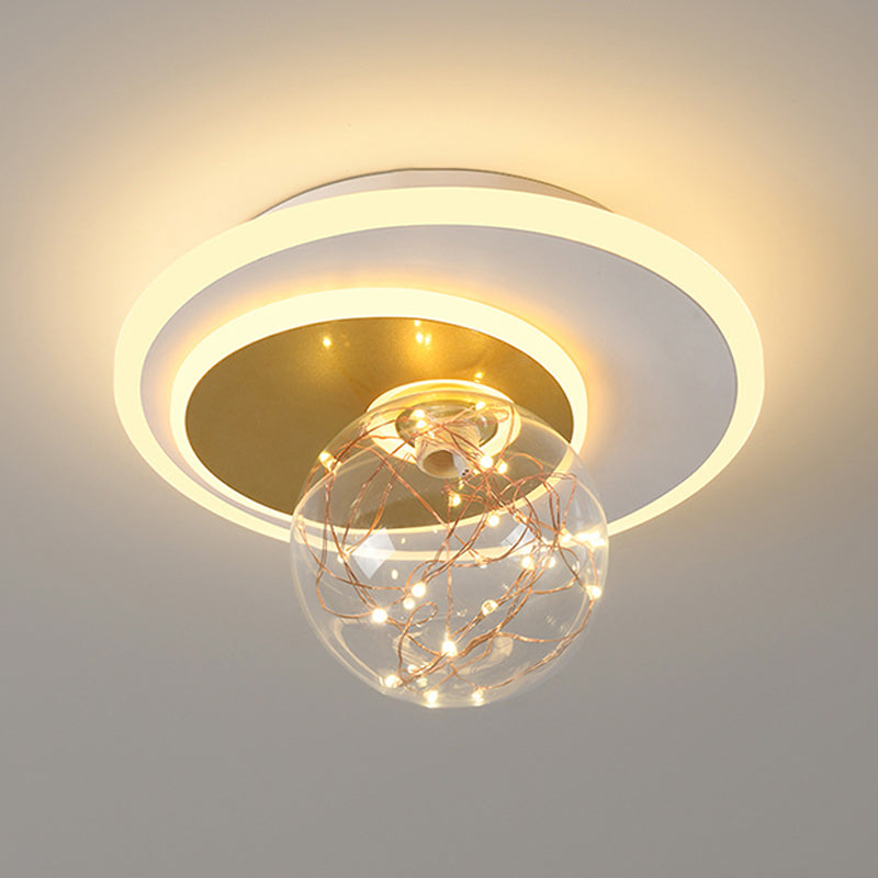 Luz de techo de semi descarga de oro global de oro de estilo moderno de metal LED Semi Flush Light