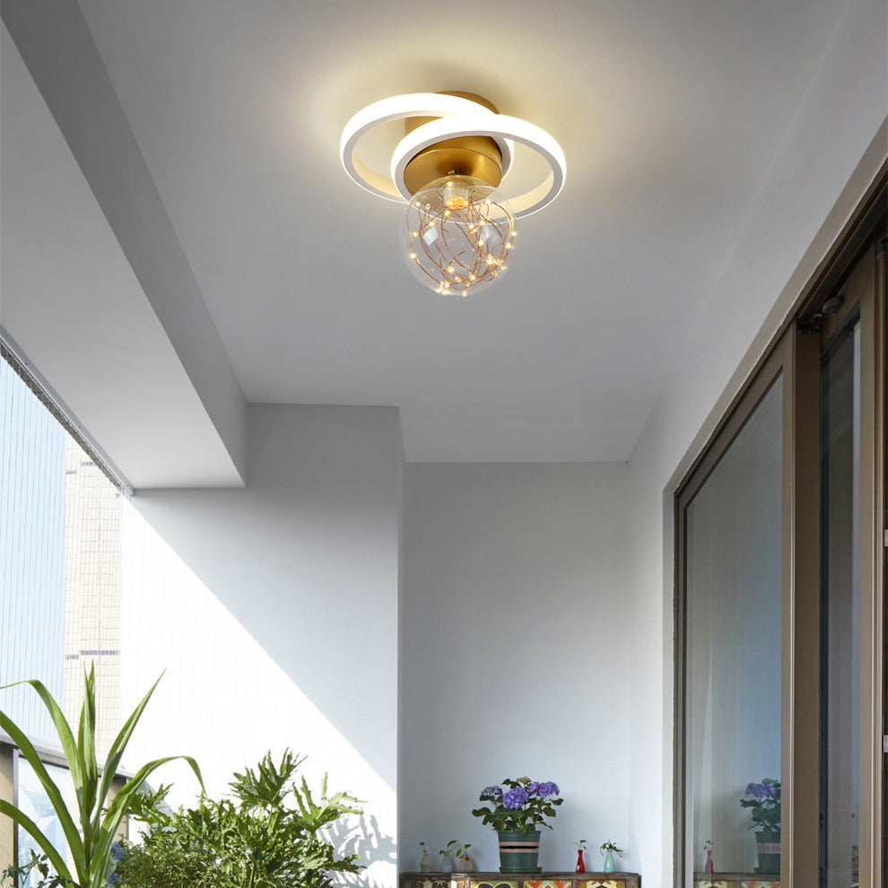 Luz de techo de semi descarga de oro global de oro de estilo moderno de metal LED Semi Flush Light