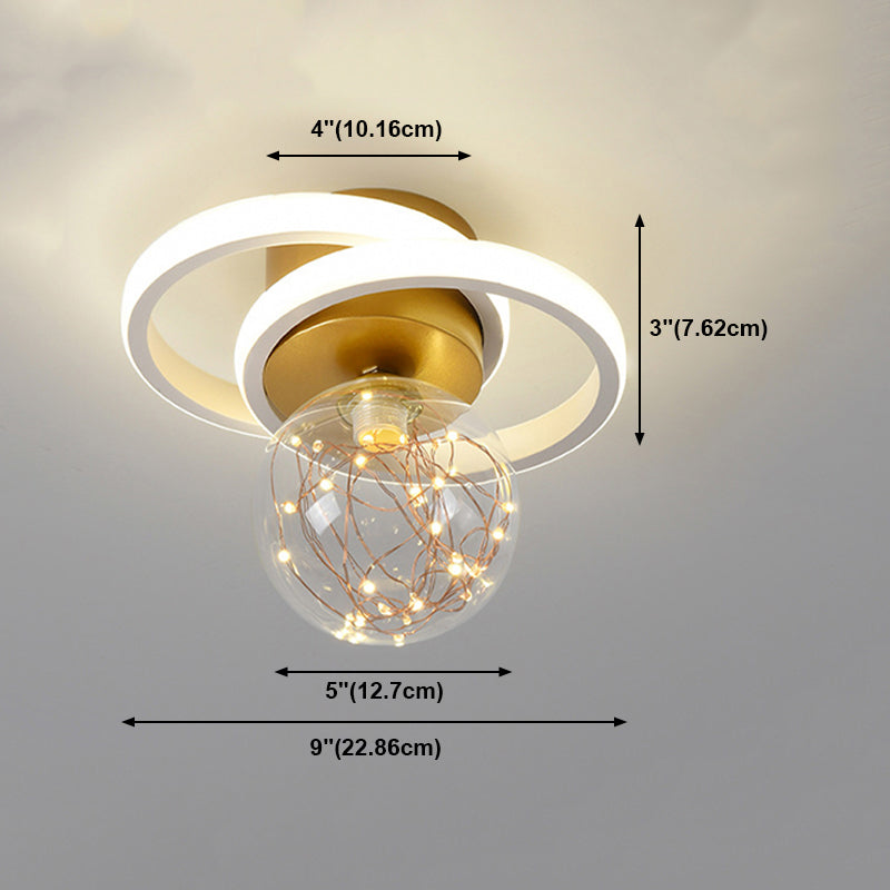 Luz de techo de semi descarga de oro global de oro de estilo moderno de metal LED Semi Flush Light