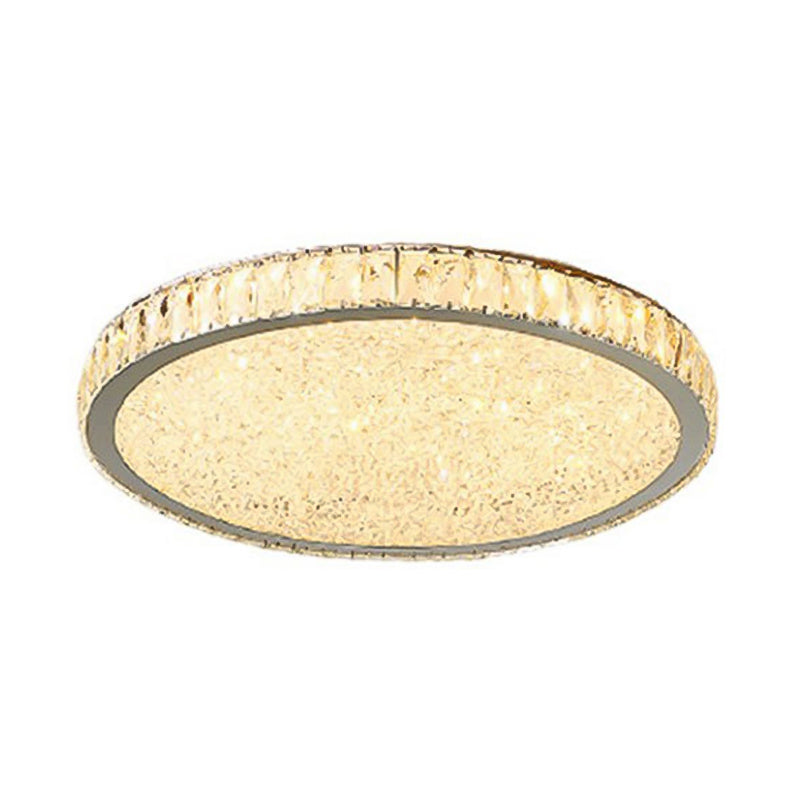 1-Light Circle Ceiling Lamp Modern Style Crystal Ceiling Lighting for Restaurant