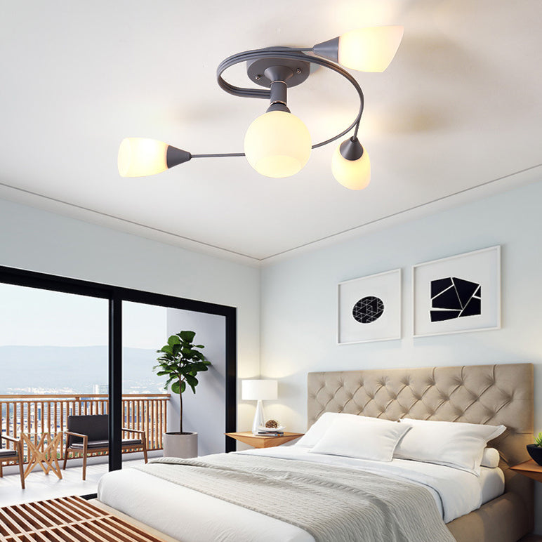 Iron Colorful Ceiling Lamps Simple Bedroom Flush Mount Light