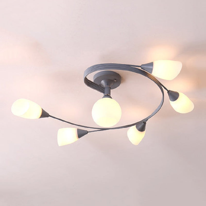 Iron Colorful Ceiling Lamps Simple Bedroom Flush Mount Light