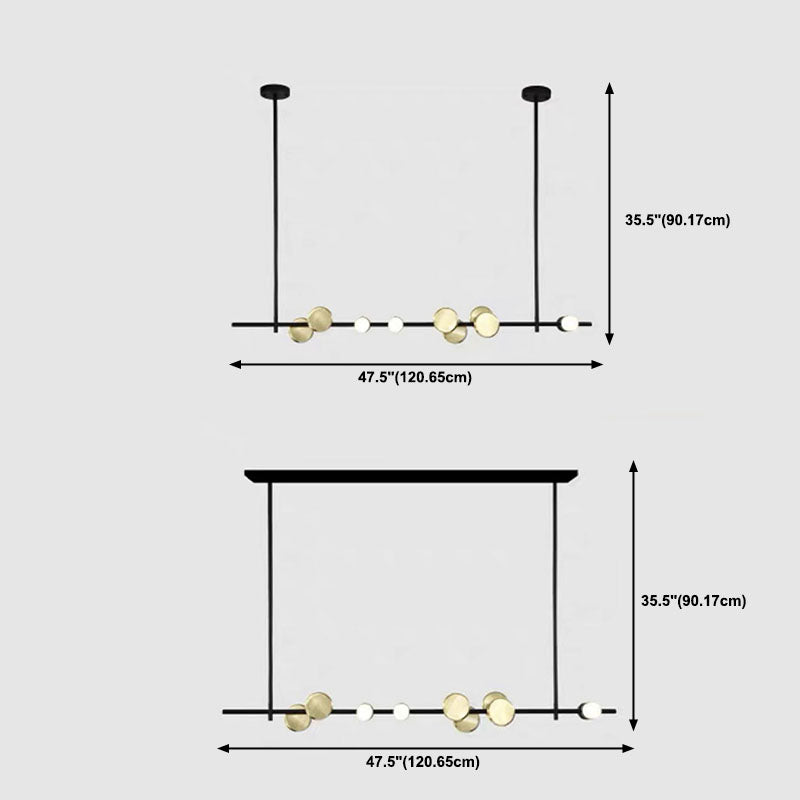 Postmodern Style LED Island Lamp Metal Dining Room Suspension Light Fixture