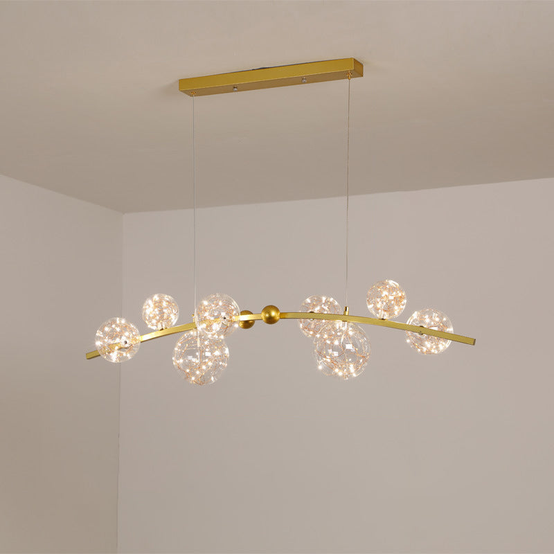 Starry Island Leuchten moderne stilvolle 8-Licht-Goldheizenlicht mit Glasschatten