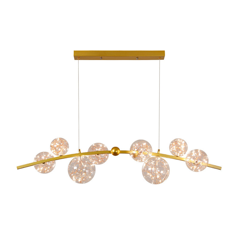 Starry Island Leuchten moderne stilvolle 8-Licht-Goldheizenlicht mit Glasschatten
