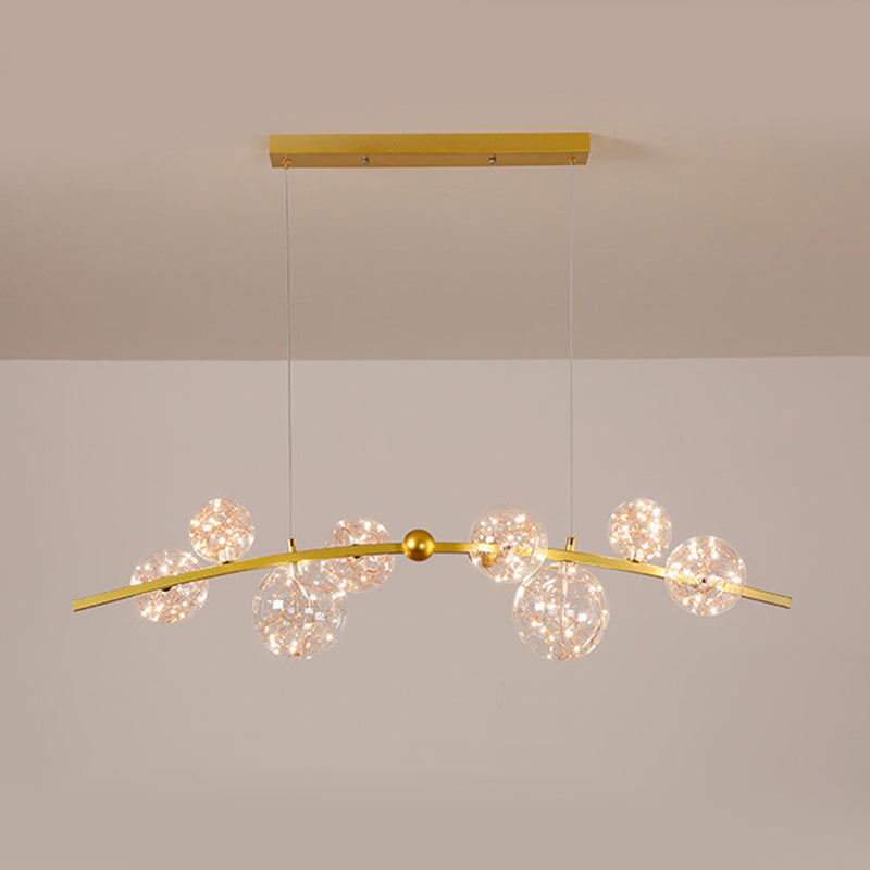 Starry Island Leuchten moderne stilvolle 8-Licht-Goldheizenlicht mit Glasschatten