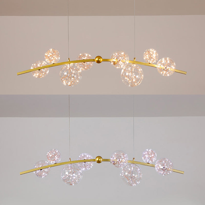 Starry Island Leuchten moderne stilvolle 8-Licht-Goldheizenlicht mit Glasschatten