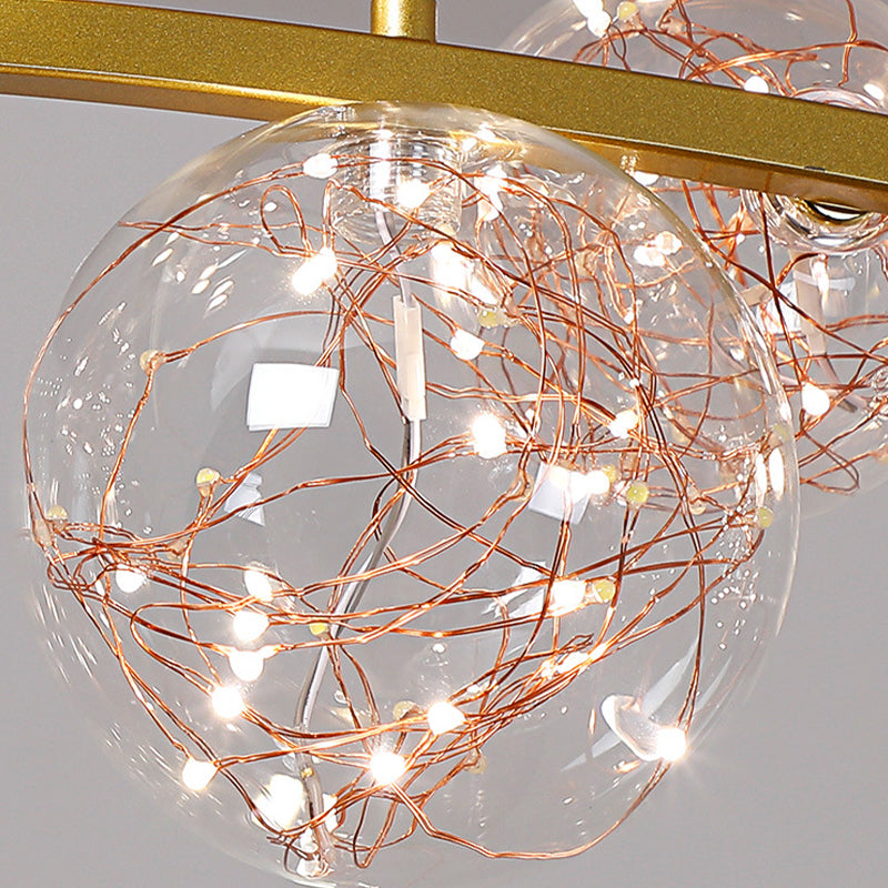 Starry Island Leuchten moderne stilvolle 8-Licht-Goldheizenlicht mit Glasschatten