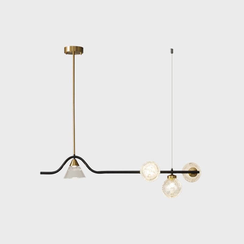 Cone et îlot Ball Light Minimaliste en verre treillis de verre