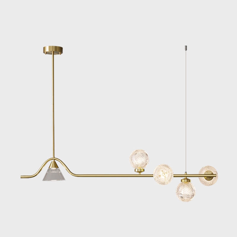 Cone et îlot Ball Light Minimaliste en verre treillis de verre