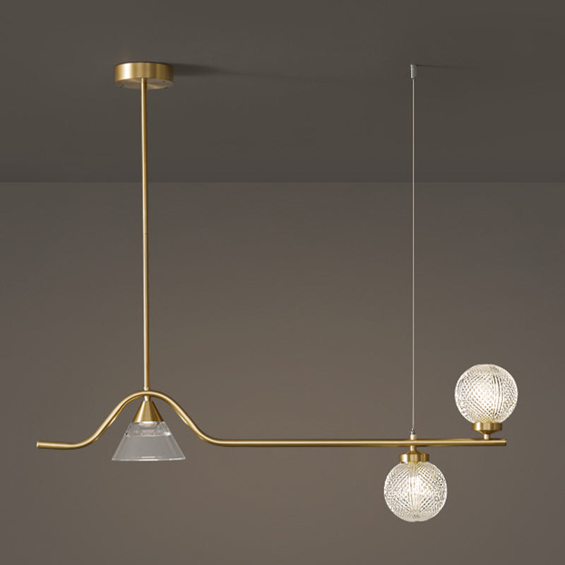 Cone et îlot Ball Light Minimaliste en verre treillis de verre