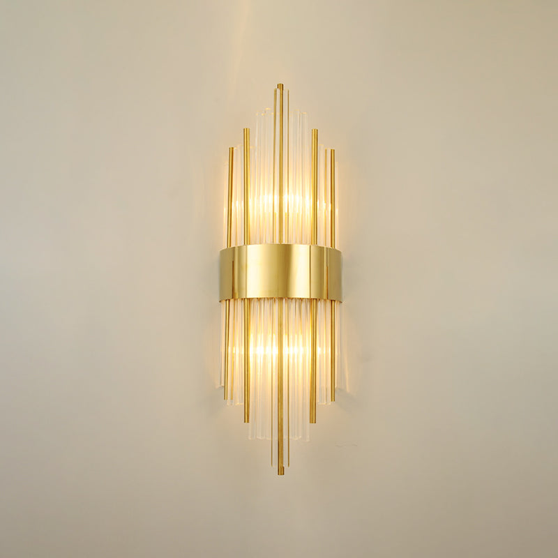 Crystal Wall Sconce 1 Light Modern Style Wall Mount Lamp with Metal for Bedroom