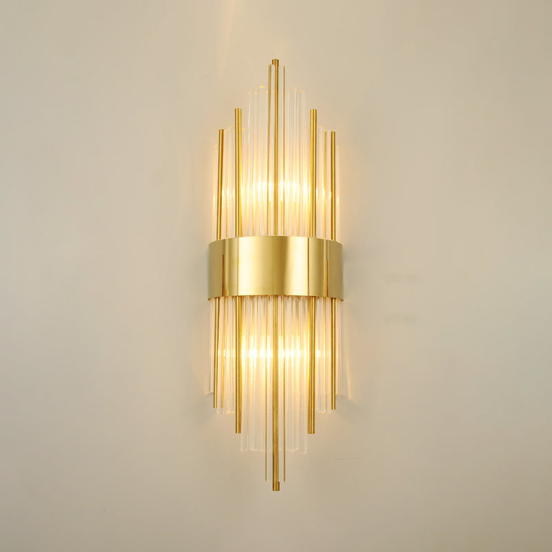 Crystal Wall Sconce 1 Light Modern Style Wall Mount Lamp with Metal for Bedroom