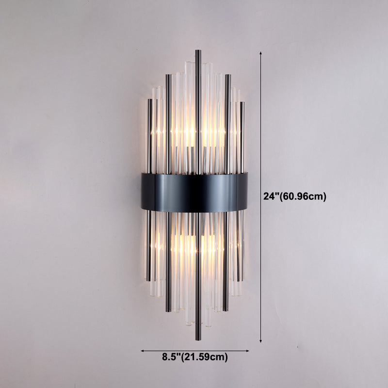 Crystal Wall Sconce 1 Light Modern Style Wall Mount Lamp with Metal for Bedroom