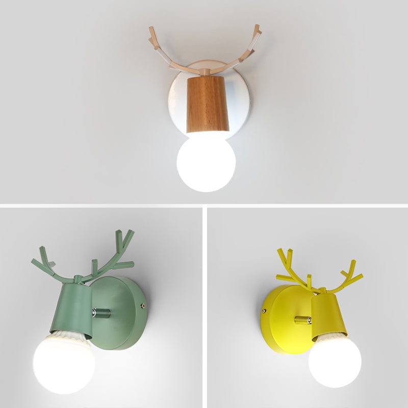 1 Light Wall Sconce Simple Macaron Style Wall Mount Lamp for Living Room