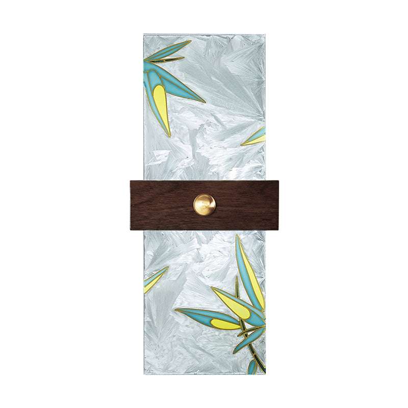 1-Light Wooden Wall Sconce Modern Simple Wall Mount Lamp with Acrylic Shade for Bedroom