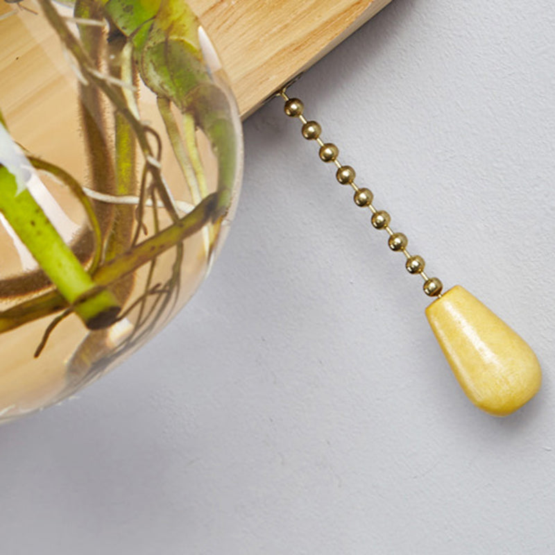 1-Light Wall Sconce Modern Wooden Wall Mount Lamp for Living Room(Plant not included)