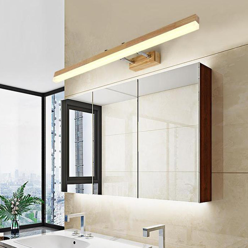 Vanité en bois nordique Light Single Light Mirror LED LED pour la salle de bain