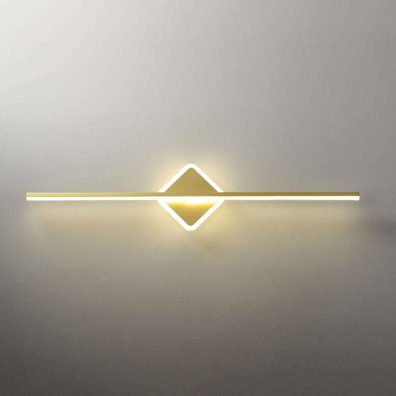 Lámpara de tocador LED de geometría de luz de metal de lujo de lujo con sombra acrílica para dormitorio