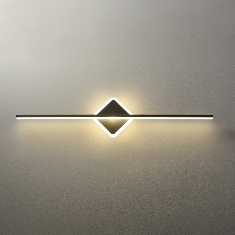 Lámpara de tocador LED de geometría de luz de metal de lujo de lujo con sombra acrílica para dormitorio